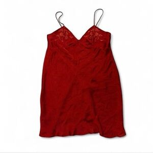 Josie by Natori Red Floral Embroidered Slip Dress